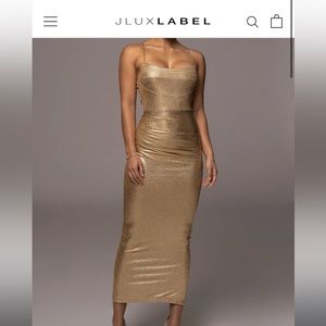 Jlux label gold fitted dress size small